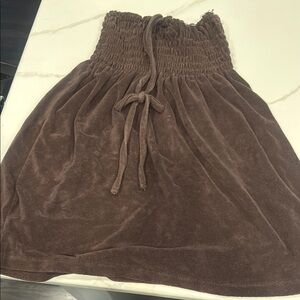 Velour Brown Swim Cover Up M